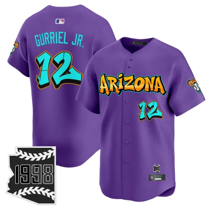 Lourdes Gurriel Jr Jersey #12 Arizona Diamondbacks Graffiti Desert Ink Purple by My Store