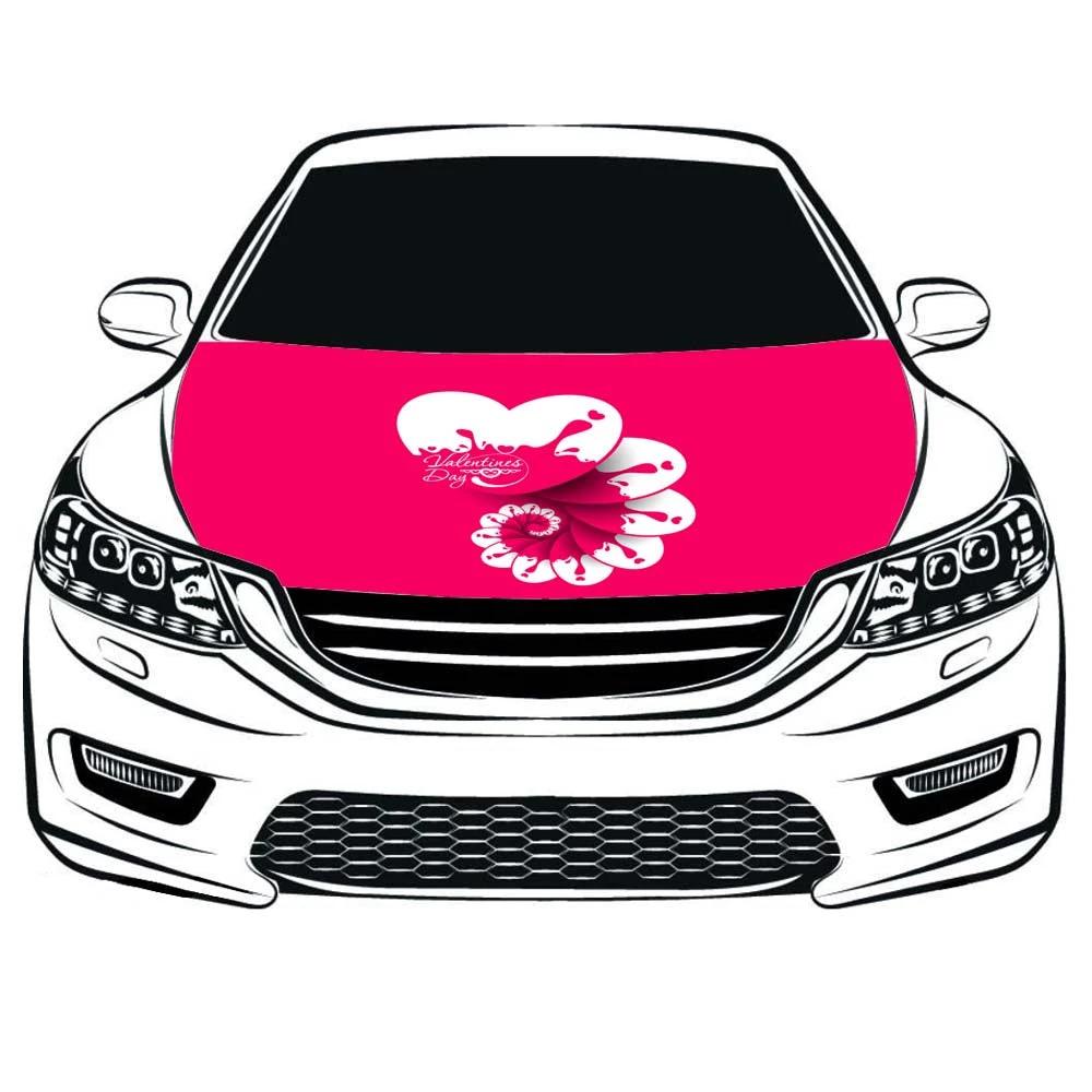 Love Car Hood Cover Flag ,Engine Flag,3.3X5ft/6X7FT,100% Polyester Elastic Fabrics Can be Washed by flagsshop