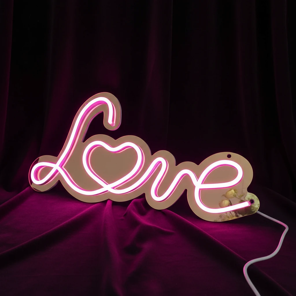 Love Neon Sign Mirror Neon Sign by Neonchics