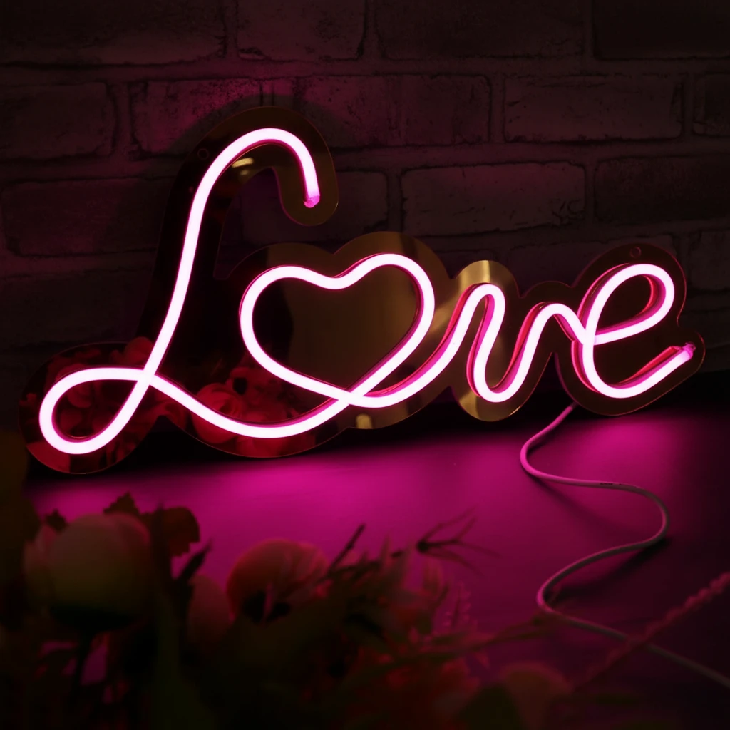 Love Neon Sign Mirror Neon Sign by Neonchics