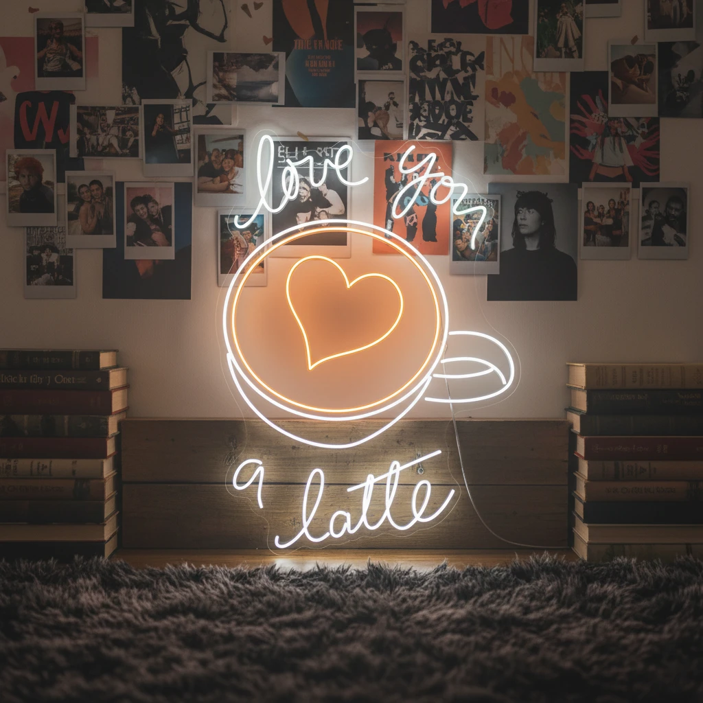 Love You A Latte Neon Sign Coffee Bar Decor Sign by Neonchics