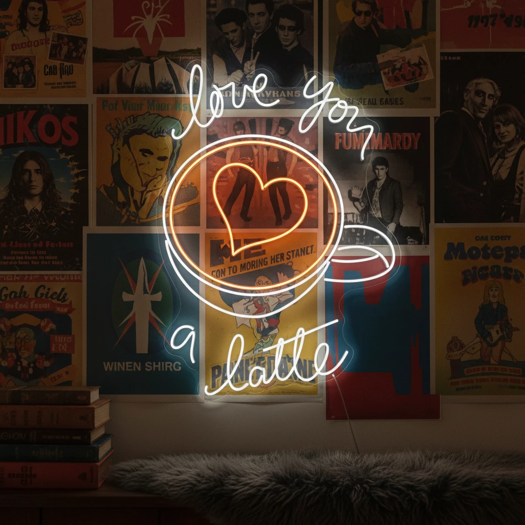 Love You A Latte Neon Sign Coffee Bar Decor Sign by Neonchics