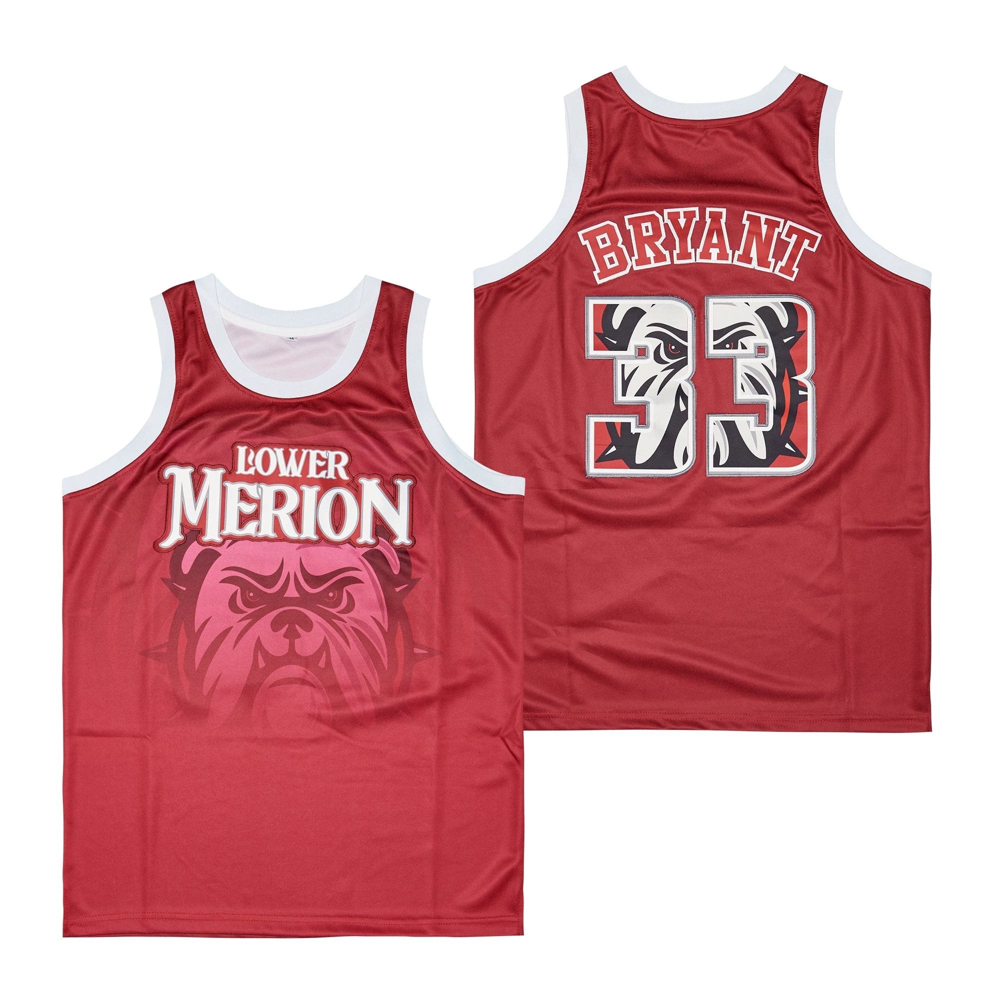 Lower Merion #33 Bryant Movie Basketball Jersey Red by My store basketball