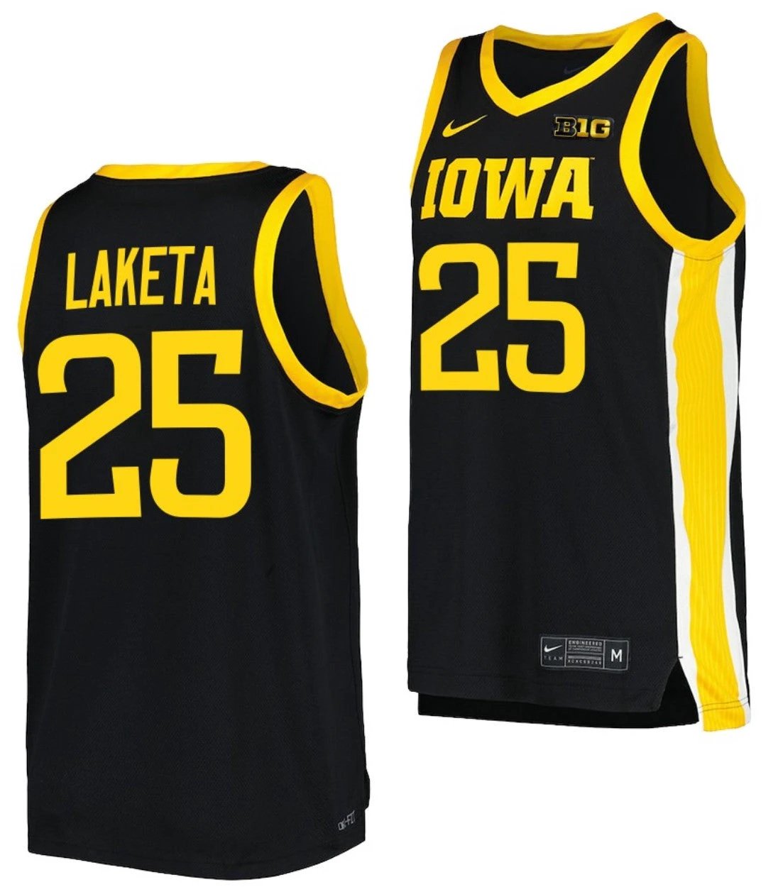 Luc Laketa Jersey Iowa Hawkeyes College Basketball Black #25 by My store basketball