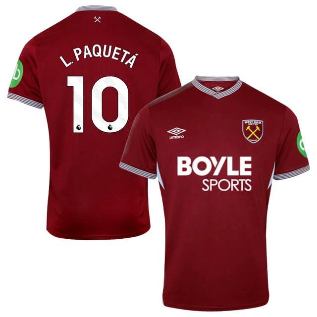 Lucas Paqueta #10 West Ham United 2025-26 Home Match Jersey – Burgundy by Soccer Jersey