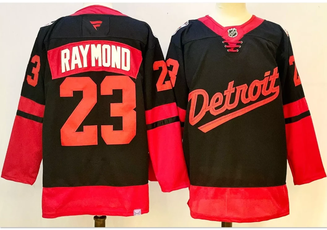 Lucas Raymond Jersey #23 Detroit Red Wings 2025 Stadium Series Stitched Black by Hockey David