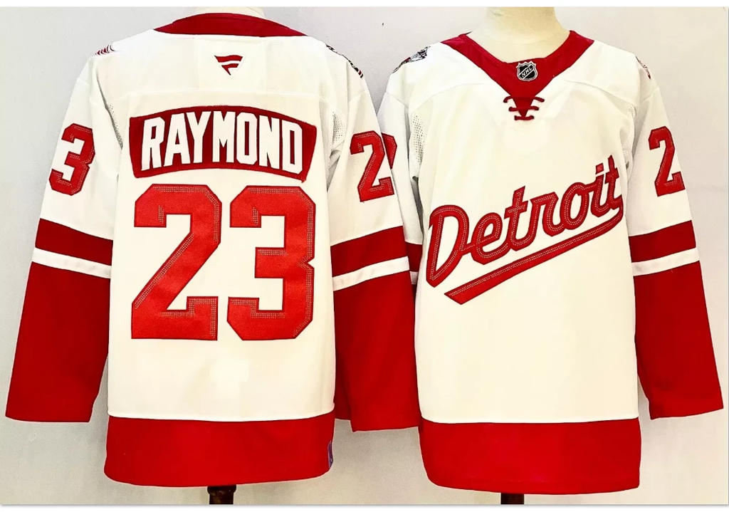 Lucas Raymond Jersey #23 Detroit Red Wings 2025 Stadium Series Stitched White by Hockey David