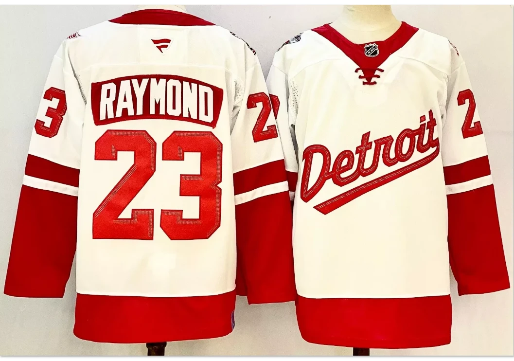 Lucas Raymond Jersey #23 Detroit Red Wings 2025 Stadium Series Stitched White by Hockey David
