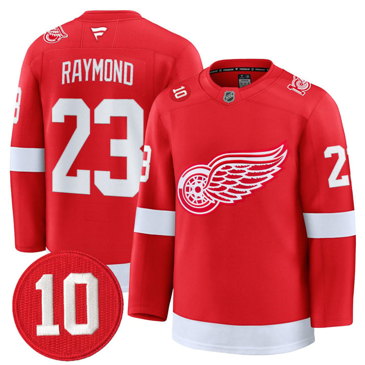 Lucas Raymond Jersey #23 Detroit Red Wings #10 Alex Delvecchio Honoring Stitched by Hockey David