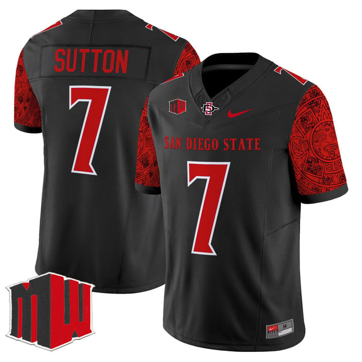Lucky Sutton Jersey #7 San Diego State Aztecs 2025 Limited Stitched by My Store NCAA Football Jerseys