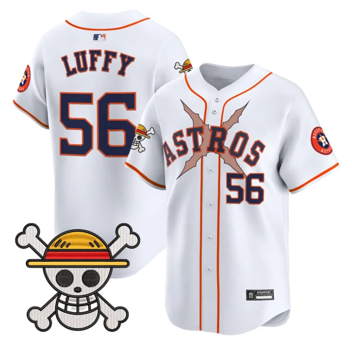 Luffy Jersey #56 Houston Astros One Piece 2025 Vapor Premier Limited White by My Store
