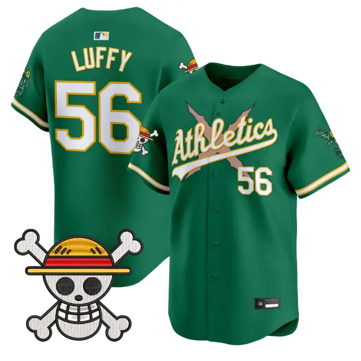 Luffy Jersey #56 Athletics One Piece Vapor Premier Limited Stitched by My Store