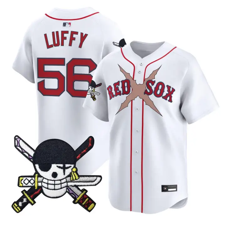 Luffy Jersey #56 Boston Red Sox One Piece Zoro Patch Premier Stitched by My Store