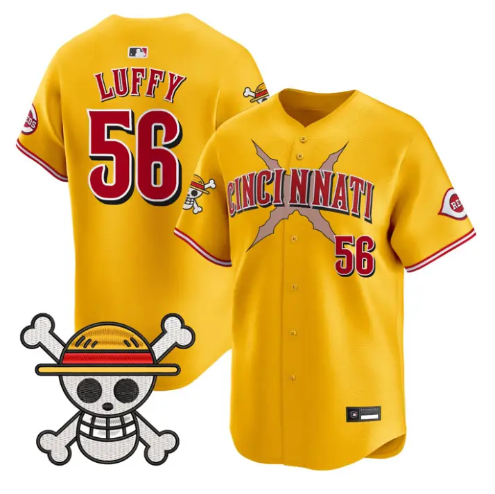Luffy Jersey #56 Cincinnati Reds One Piece Vapor Premier Stitched by My Store