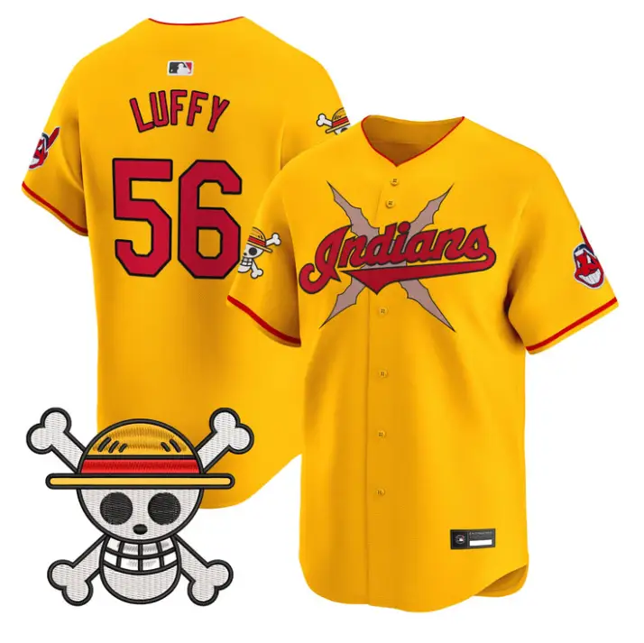 Luffy Jersey #56 Cleveland Indians One Piece Vapor Premier Stitched by My Store