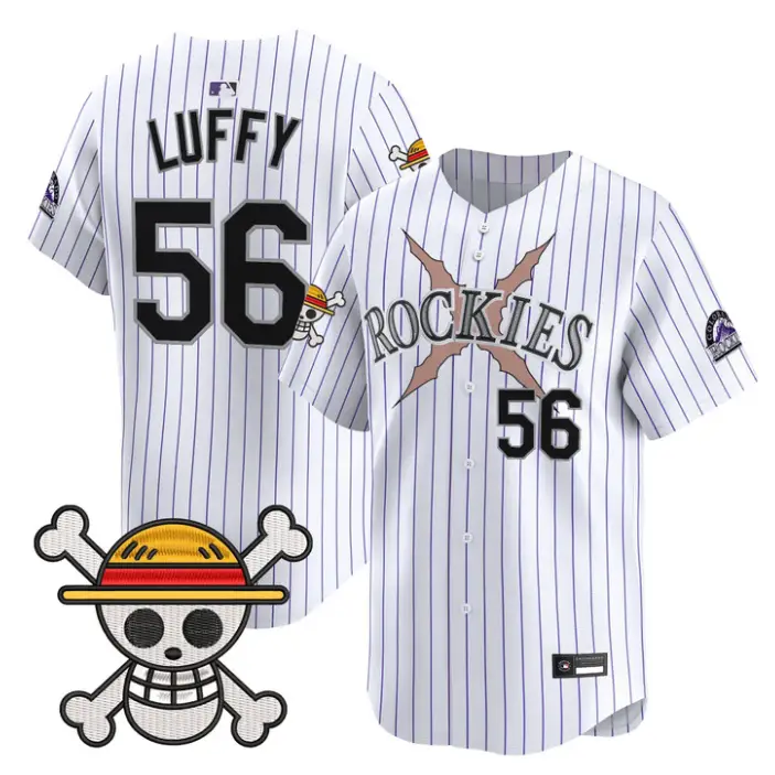 Luffy Jersey #56 Colorado Rockies One Piece Premier Limited Stitched by My Store