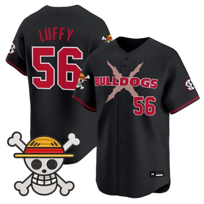Luffy Jersey #56 Georgia Bulldogs Baseball One Piece Premier Limited by My Store