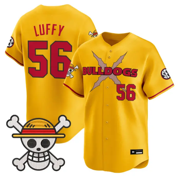 Luffy Jersey #56 Georgia Bulldogs Baseball One Piece Premier Limited by My Store