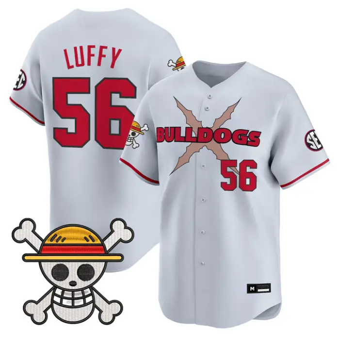 Luffy Jersey #56 Georgia Bulldogs Baseball One Piece Premier Limited by My Store