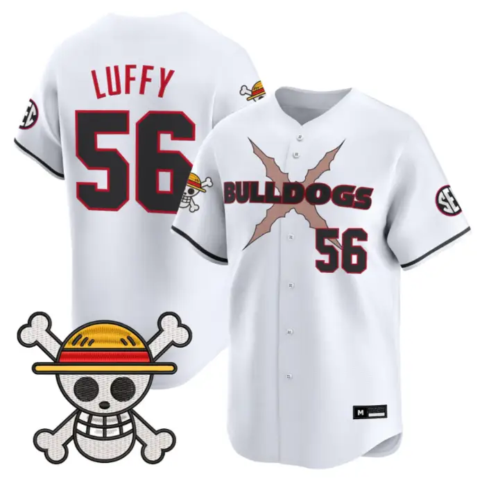 Luffy Jersey #56 Georgia Bulldogs Baseball One Piece Premier Limited by My Store