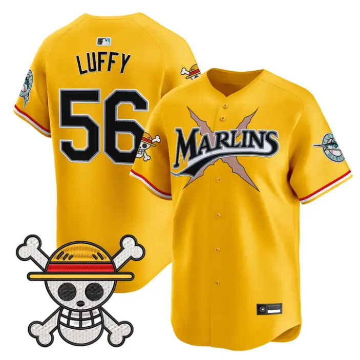 Luffy Jersey #56 Miami Marlins One Piece Premier Limited Stitched by My Store