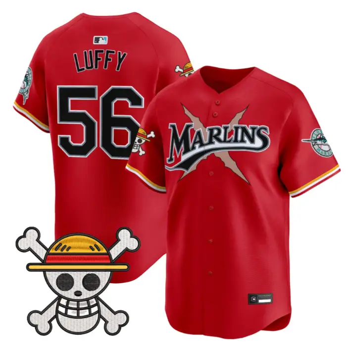 Luffy Jersey #56 Miami Marlins One Piece Premier Limited Stitched by My Store
