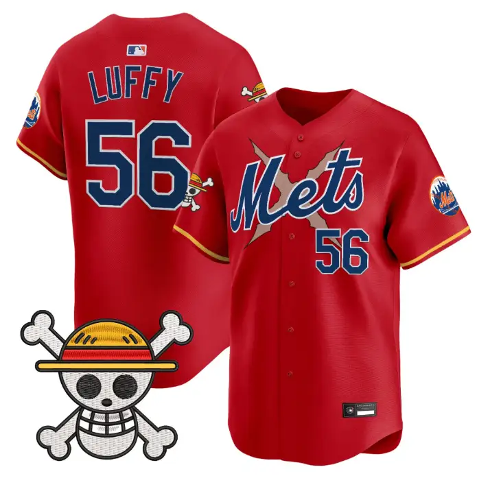 Luffy Jersey #56 New York Mets One Piece Premier Stitched by My Store