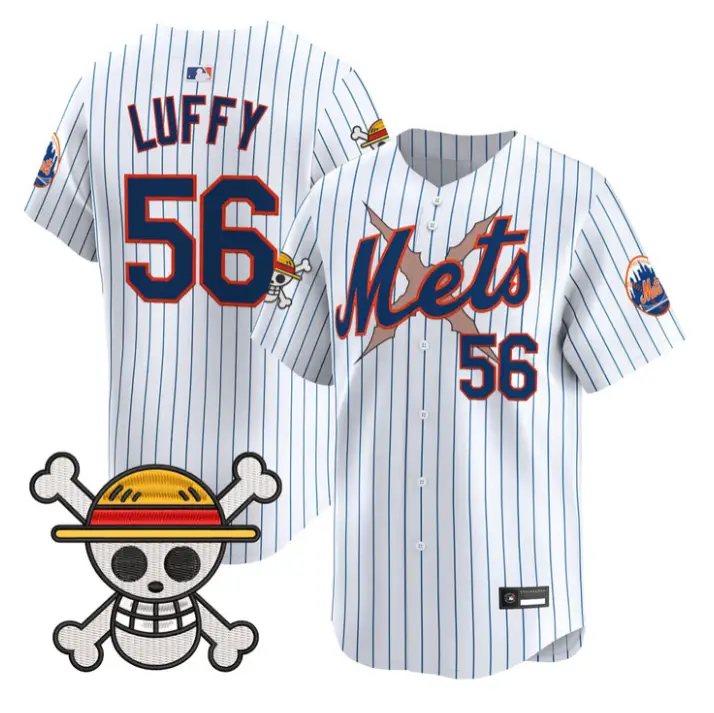 Luffy Jersey #56 New York Mets One Piece Premier Stitched by My Store
