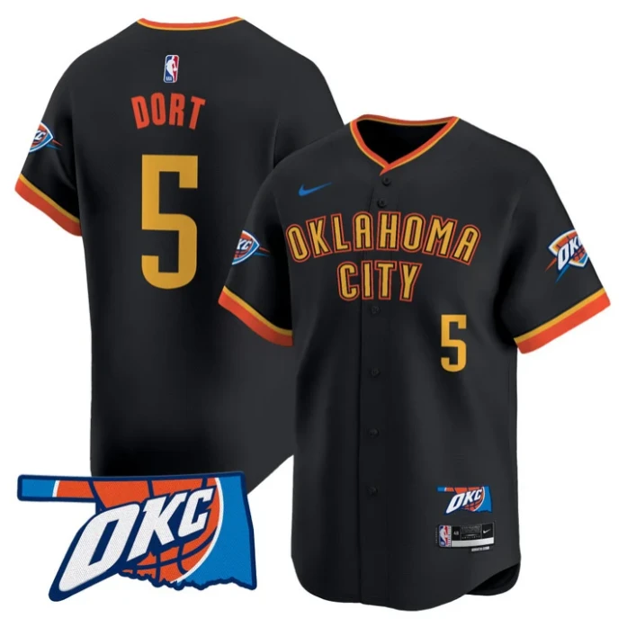 Luguentz Dort Jersey #5 Oklahoma City Thunder Vapor Baseball Stitched 24-25 City by My Store