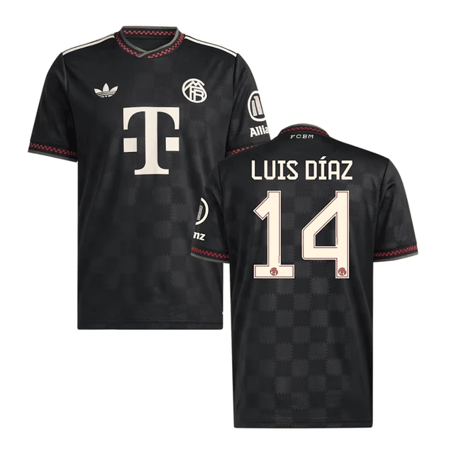 Luis Diaz #14 Bayern Munich 2025-26 Third Men Jersey – Black by Soccer Jersey