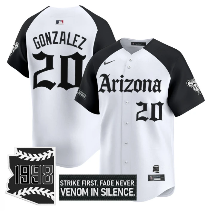Luis Gonzalez Jersey #20 Arizona Diamondbacks Gothic Desert Fang Edition by My Store