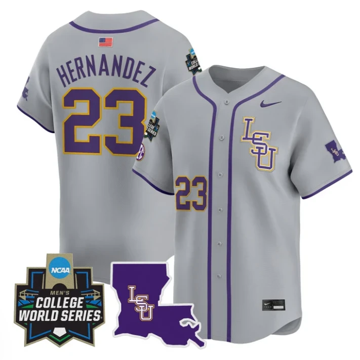 Luis Hernandez Jersey #23 LSU Tigers 2025 World Series Stitched Purple by My Store
