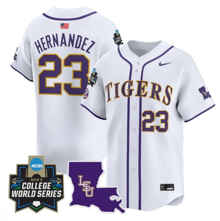 Luis Hernandez Jersey #23 LSU Tigers 2025 World Series Stitched White by My Store