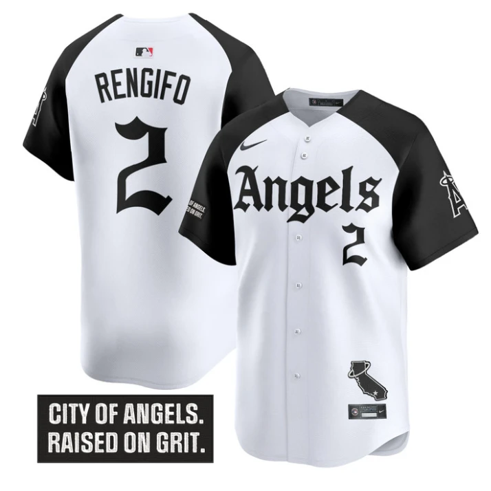 Luis Rengifo Jersey #2 Los Angeles Angels Gothic Halo Edition Stitched by My Store