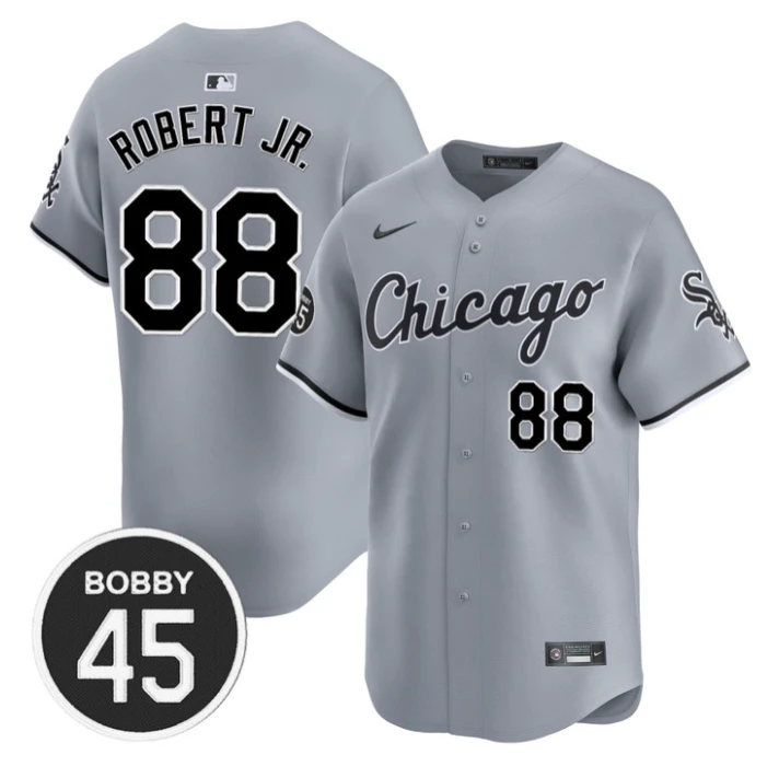 Luis Robert Jr Jersey #88 Chicago White Sox Bobby Jenks Stitched Gray Road by My Store