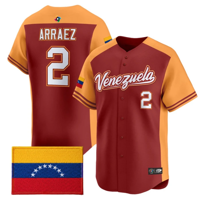 Luis Arraez Jersey #2 Team Venezuela 2026 World Baseball Stitched by My Store