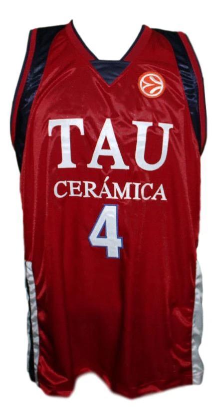 Luis Scola Jersey #4 Tau Ceramica Basketball Maroon by My store basketball