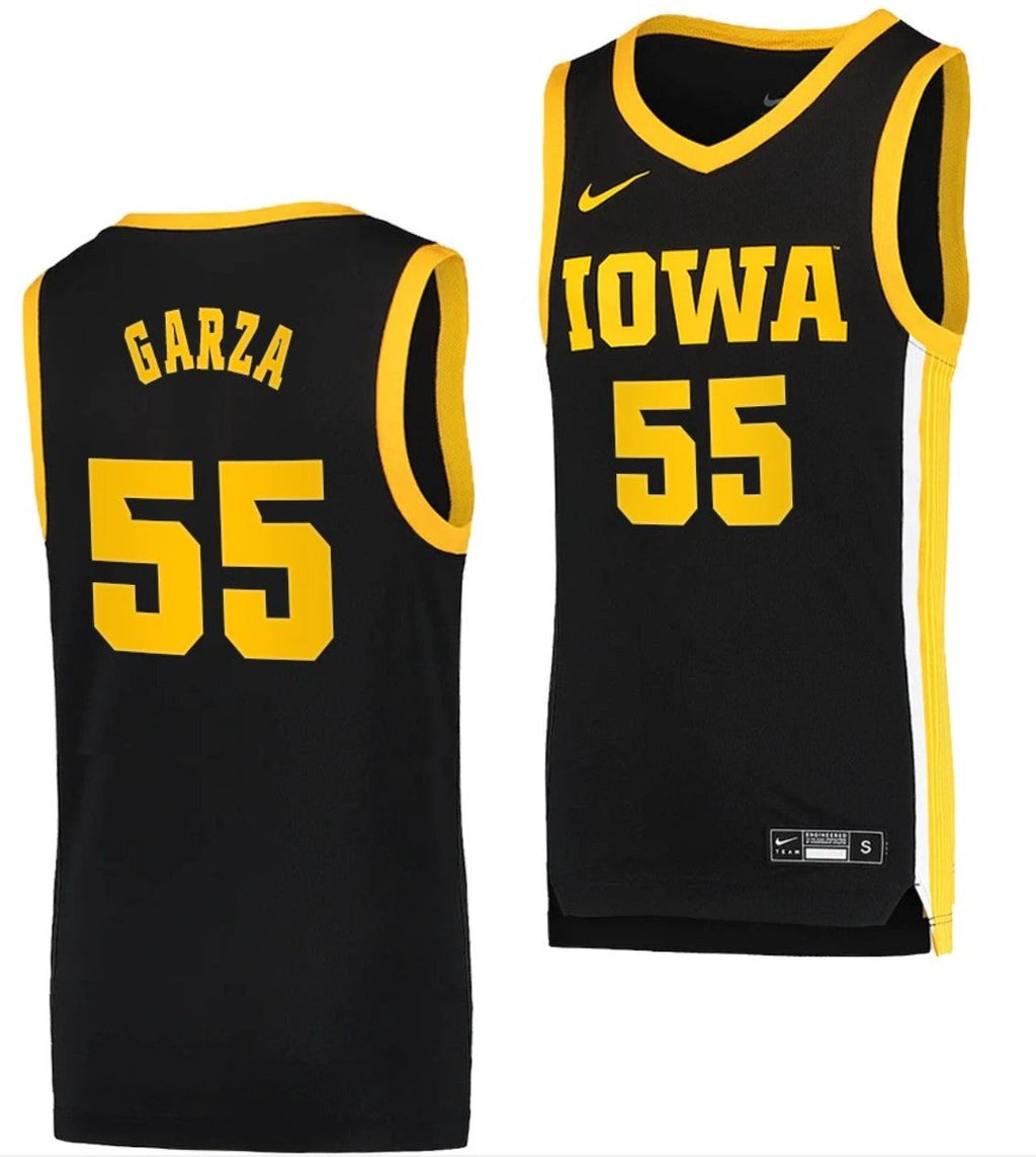 Luka Garza Jersey Iowa Hawkeyes College Basketball Swingman Black #55 by My store basketball