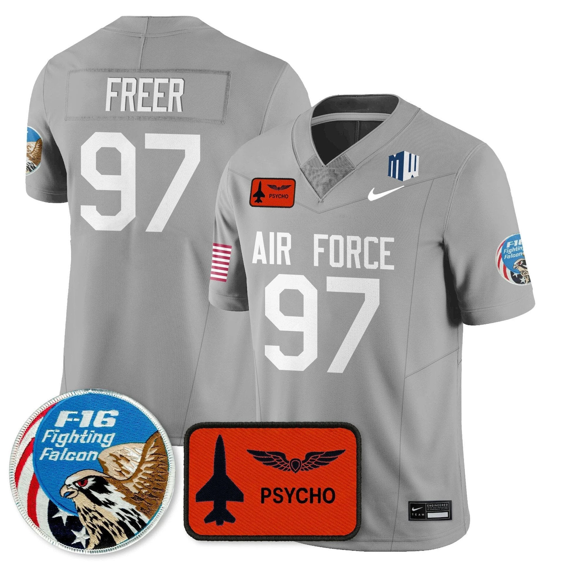 Luke Freer Jersey #97 Air Force 2025 Honor F-16 Stitched Honor F-16 by My Store