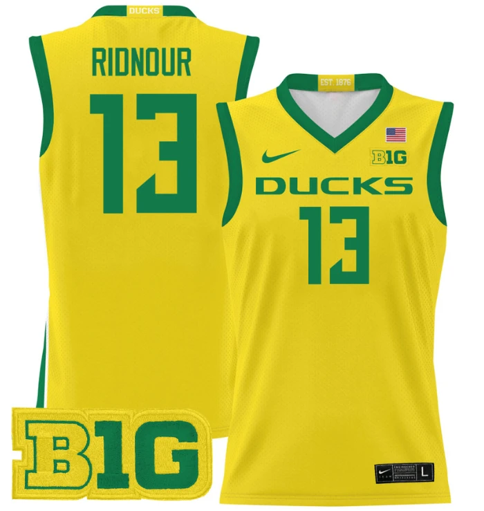 Luke Ridnour Jersey #13 Oregon Ducks 2024 Lightweight Basketball Yellow by My store basketball