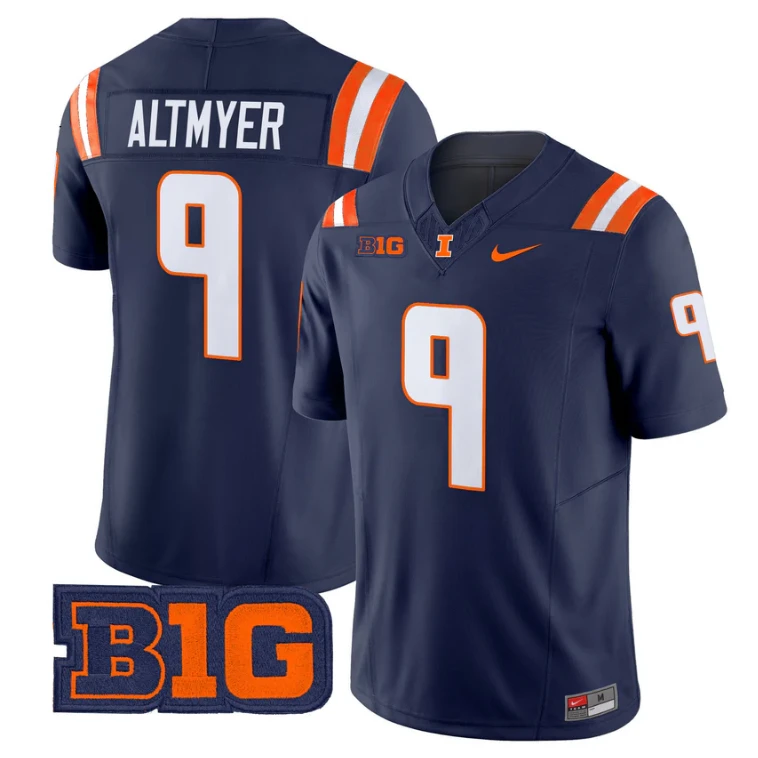 Luke Altmyer Jersey #9 Illinois Fighting Illini 2025 Vapor Stitched by My Store NCAA Football Jerseys
