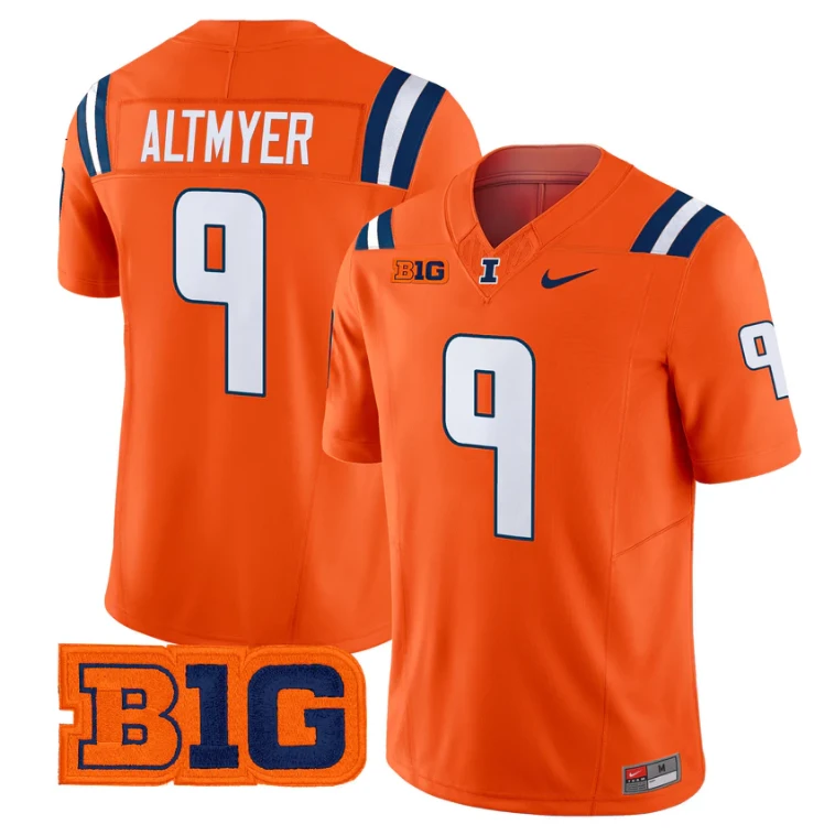 Luke Altmyer Jersey #9 Illinois Fighting Illini 2025 Vapor Stitched by My Store NCAA Football Jerseys