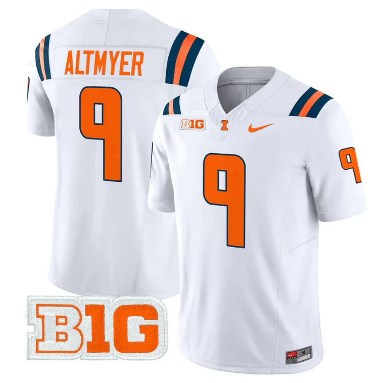 Luke Altmyer Jersey #9 Illinois Fighting Illini 2025 Vapor Stitched by My Store NCAA Football Jerseys