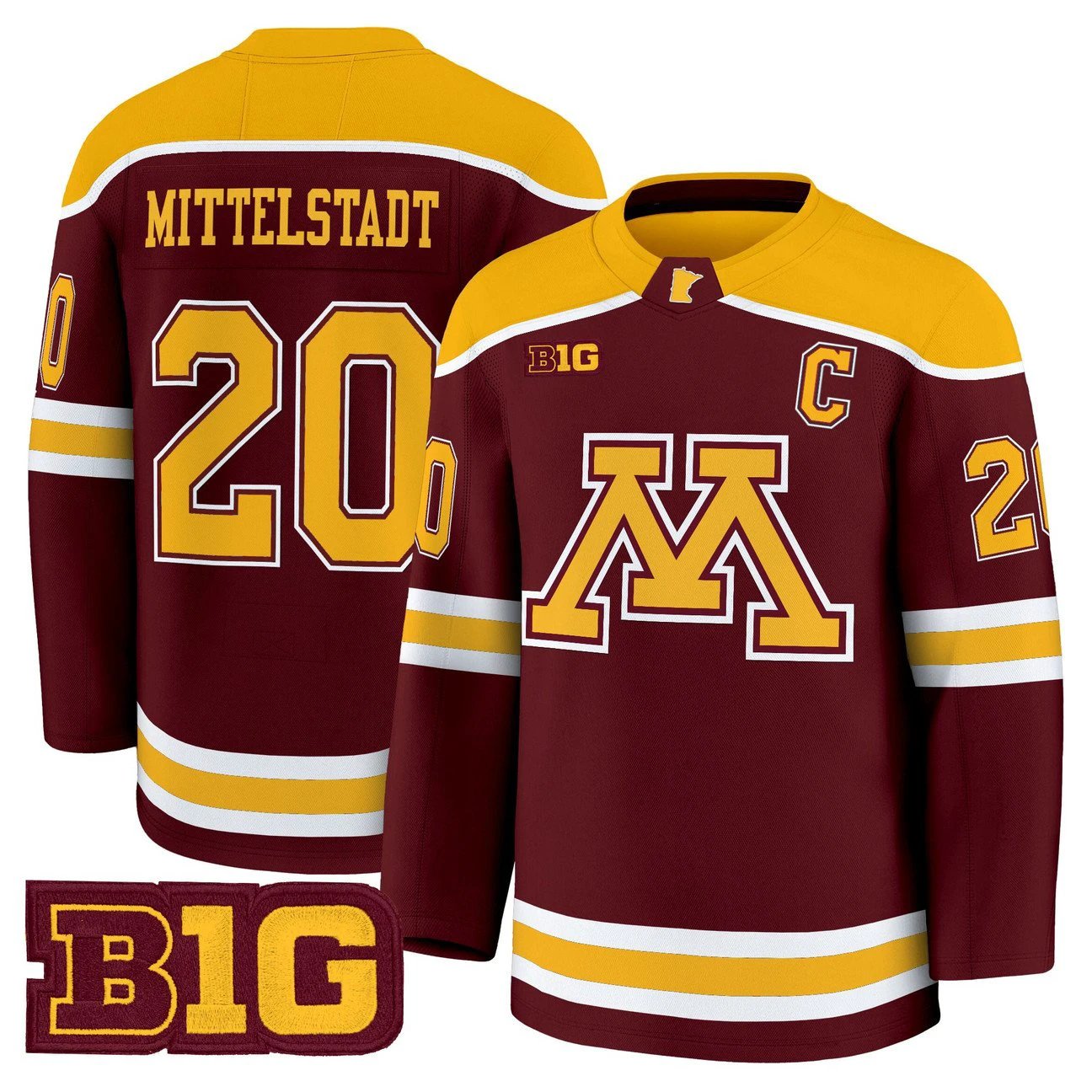 Luke Mittelstadt Jersey #20 Minnesota Golden Gophers 2025-26 Premium Stitched by Hockey David