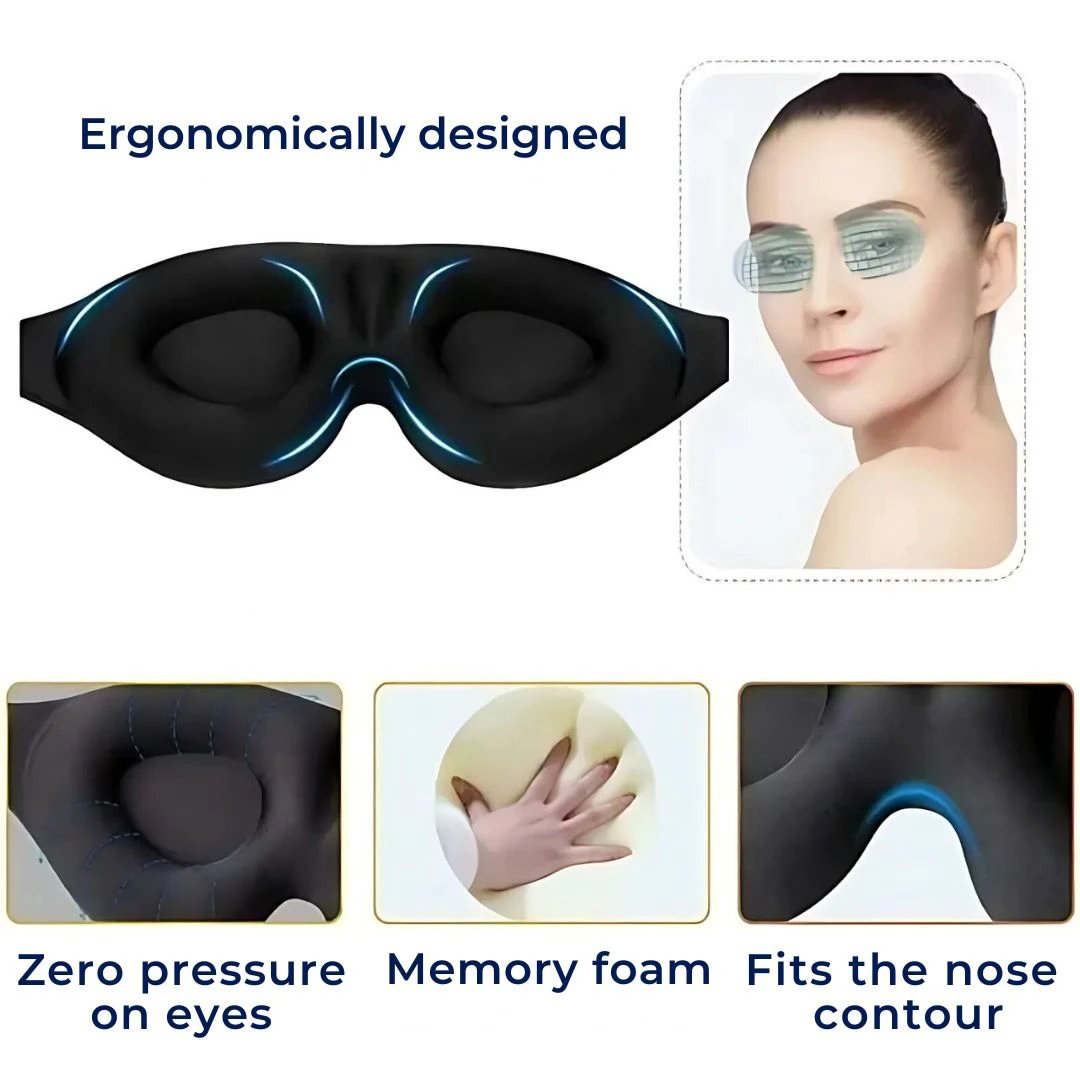 LumiShade Darkening Sleeping Mask | Light Blocking Comfort - for Shift Workers - Travelers - Light Sensitive Sleepers Bowlift by Bowlift