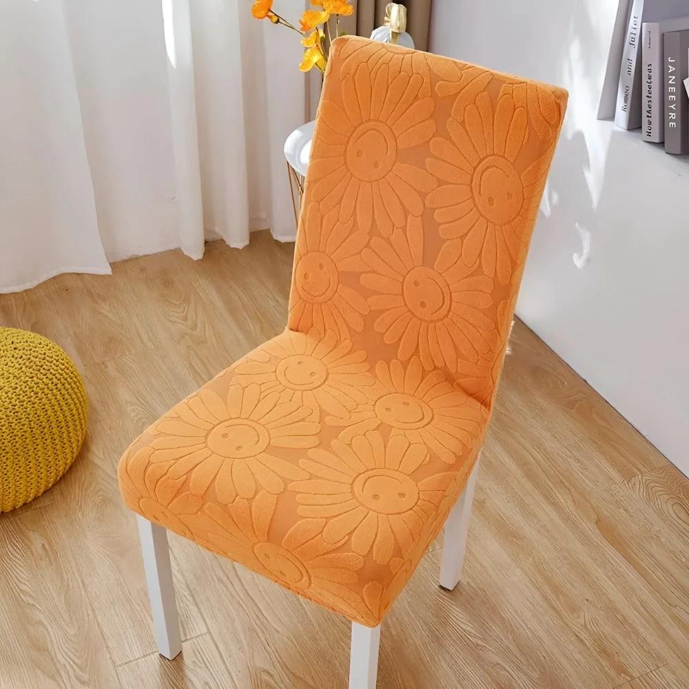 Fleur Smiley Flower Stretch Chair Cover by Casa & Beyond