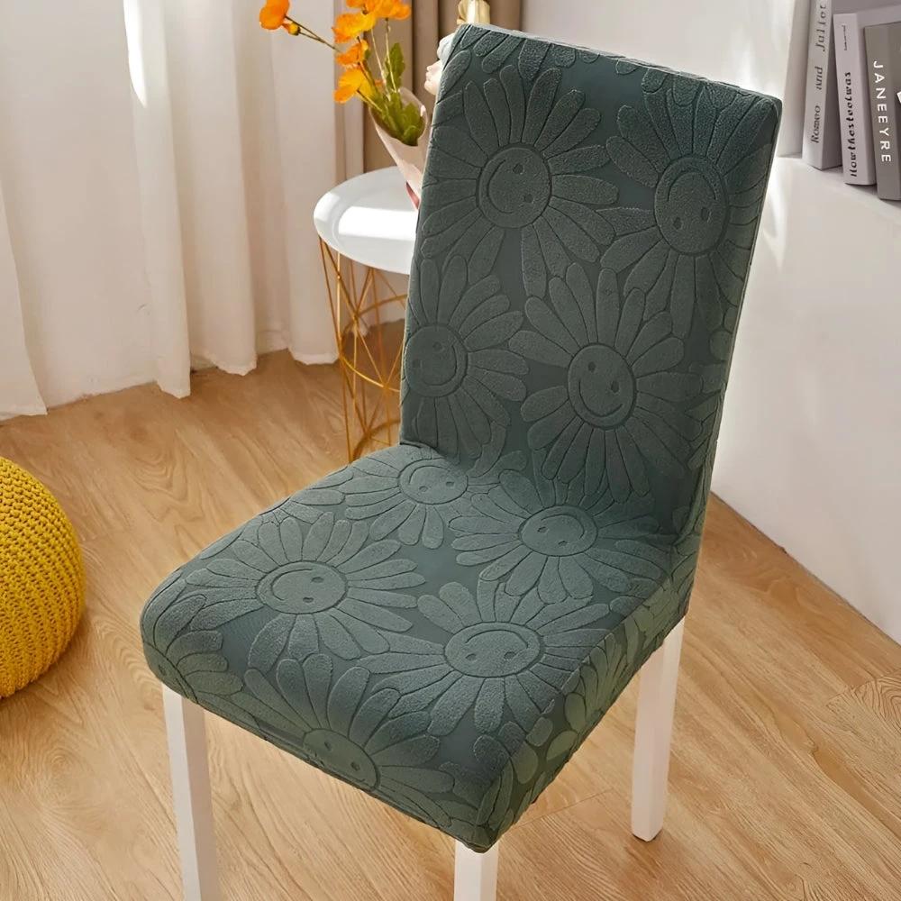 Fleur Smiley Flower Stretch Chair Cover by Casa & Beyond
