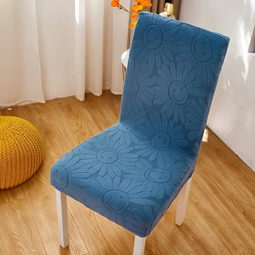 Fleur Smiley Flower Stretch Chair Cover by Casa & Beyond