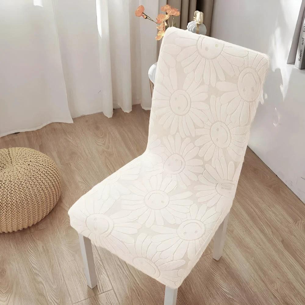 Fleur Smiley Flower Stretch Chair Cover by Casa & Beyond