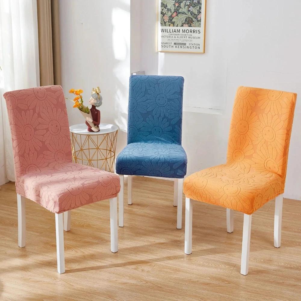 Fleur Smiley Flower Stretch Chair Cover by Casa & Beyond